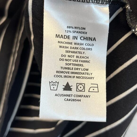 FOOTJOY Women’s 1/4 Zip Pullover Large Black White Stripes Stretch Mock Neck - Picture 6 of 12